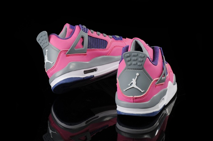 Air Jordan IV 4 Retro Chaussures Femmes nouveau bleu rose (3)